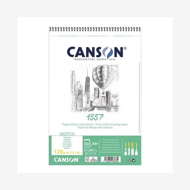 Canson 1557 Dessin - blok 50 ark 120g/m Spiral