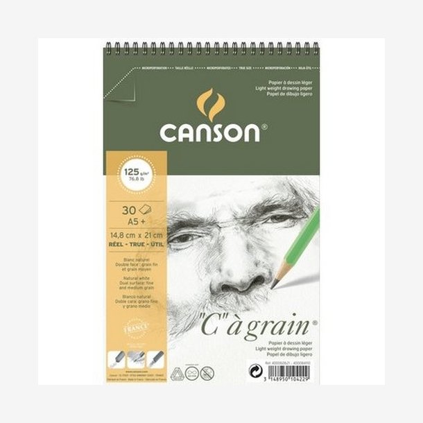 Canson - C  grain 125g  m/Spiral 30 ark