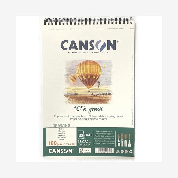 Canson - C  grain 180g  m/ Spiral  30 ark