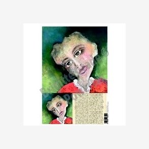 Powertex - Laserprint The lady with brown eys 