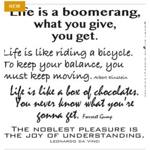 Powertex Stencil - Life is a boomerang 15 x 15 cm