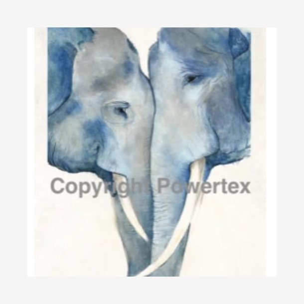 Powertex - Laserprint Blue Elephants in love  