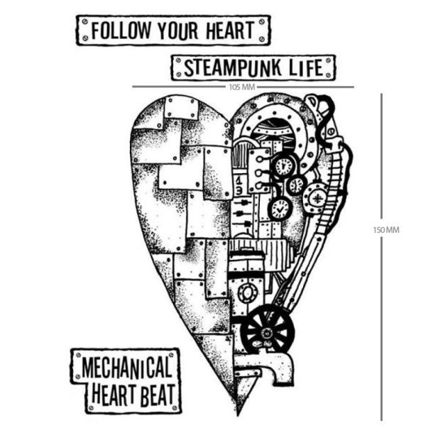 Stamperia stempler 15 x 20 cm - Mechanical heart