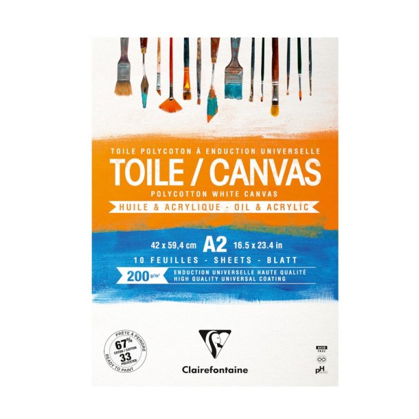 Clarifontaine - Canvas blok  200gr. 10 ark.